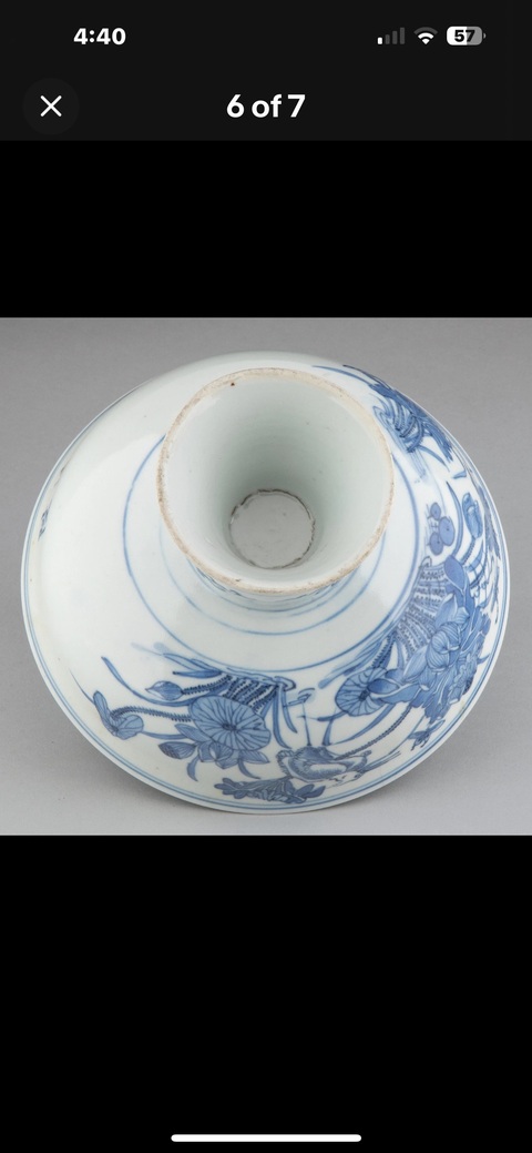 古玩陶瓷青花高足盤真品鑒賞圖