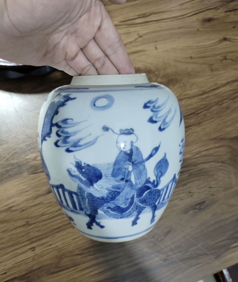 古玩陶瓷青花狀元出行圖罐真品鑒賞圖
