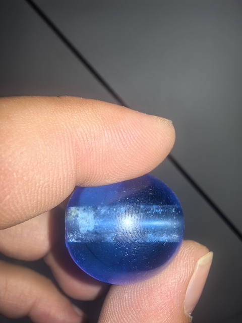 古玩玉器寶石藍琉璃帽頂真品鑒賞圖