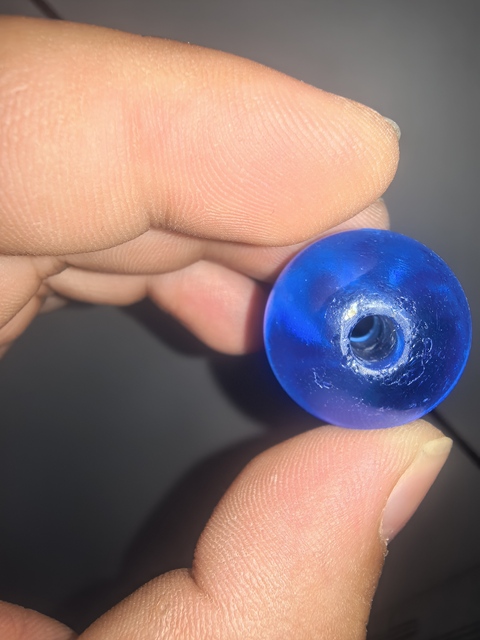 古玩玉器藍(lán)寶石色琉璃帽頂真品鑒賞圖