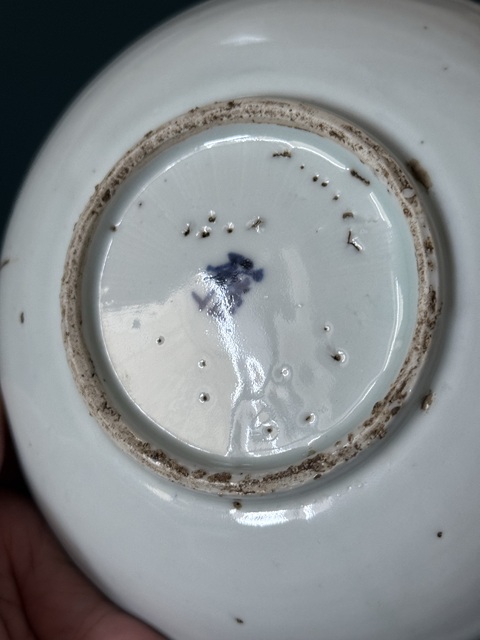 古玩陶瓷明·天啟雅字款鶴鹿同春青花盤拍賣,當前價格1280元