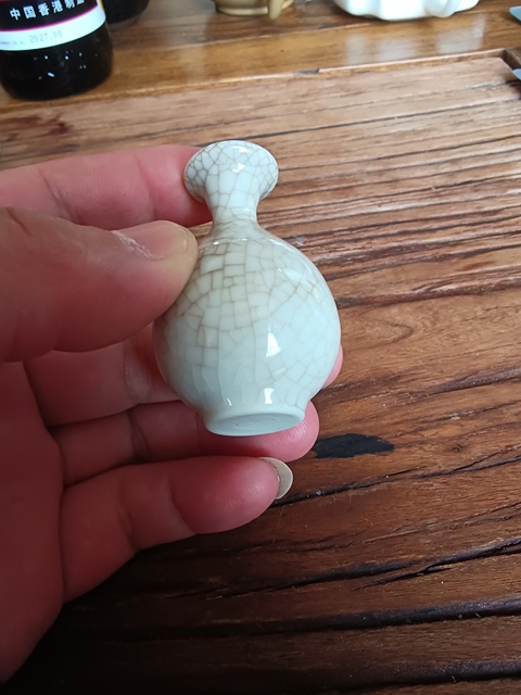 古玩陶瓷哥釉玉壺春瓶真品鑒賞圖