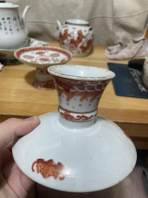 古玩陶瓷福壽紋高足盤(pán)真品鑒賞圖