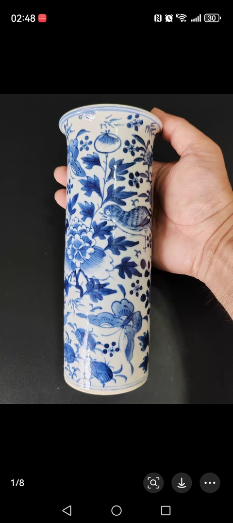 古玩陶瓷光緒花鳥紋花觚拍賣，當前價格3500元
