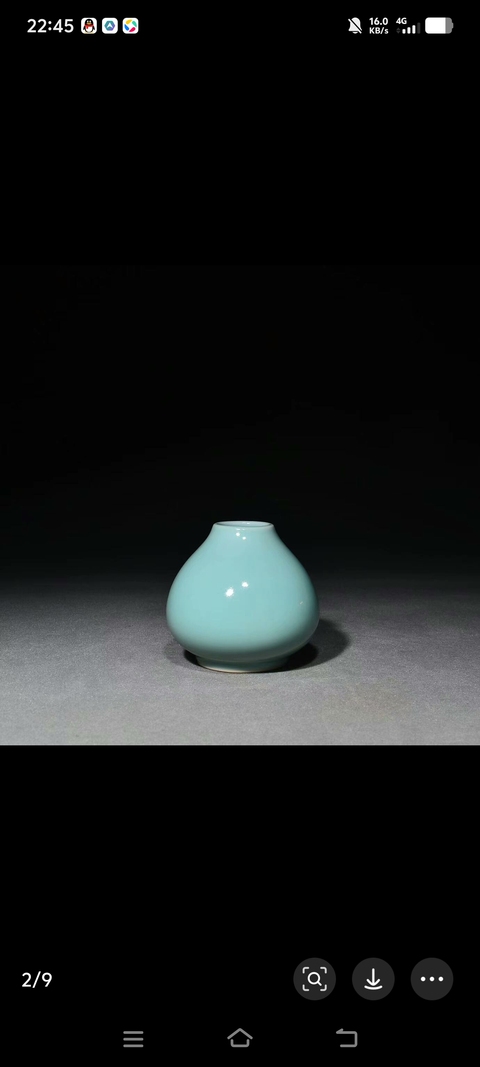 古玩陶瓷豆青釉水呈真品鑒賞圖