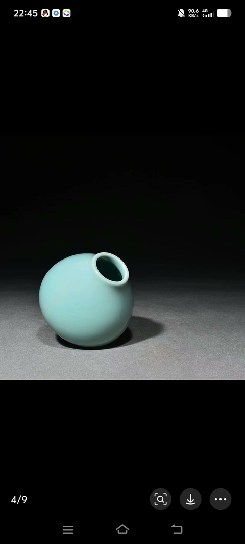 古玩陶瓷豆青釉水呈真品鑒賞圖