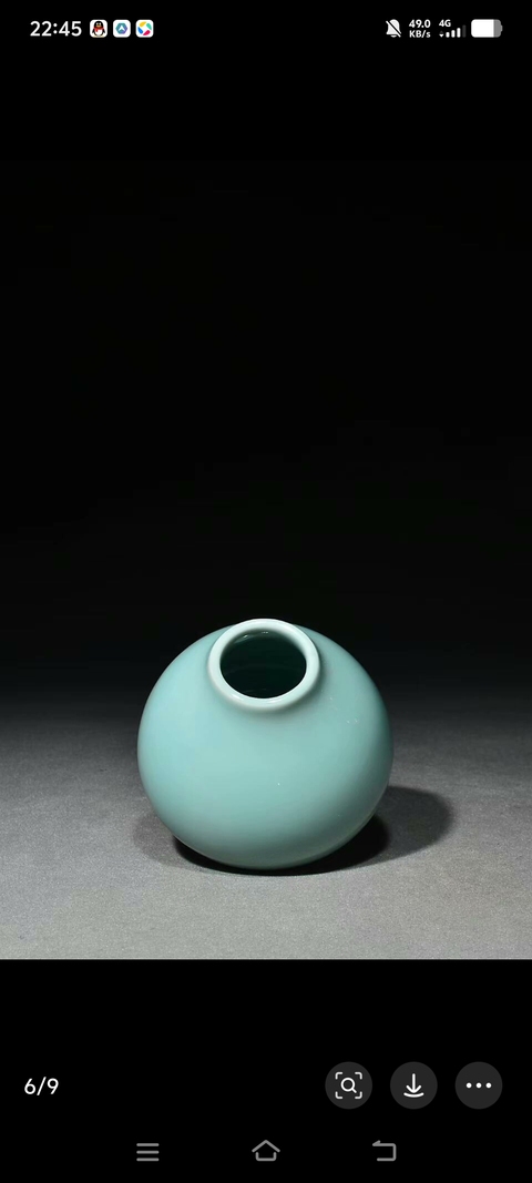 古玩陶瓷豆青釉水呈真品鑒賞圖