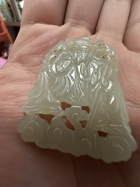 古玩玉器福祿壽花片真品鑒賞圖