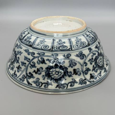 古玩陶瓷青花荷蓮紋碗真品鑒賞圖