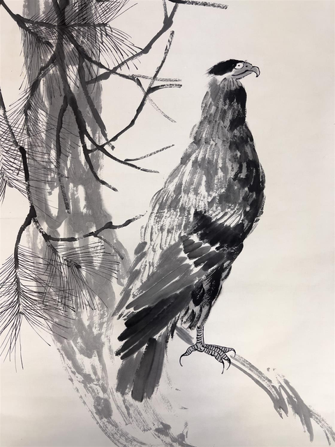 古玩字畫松鷹圖真品鑒賞圖