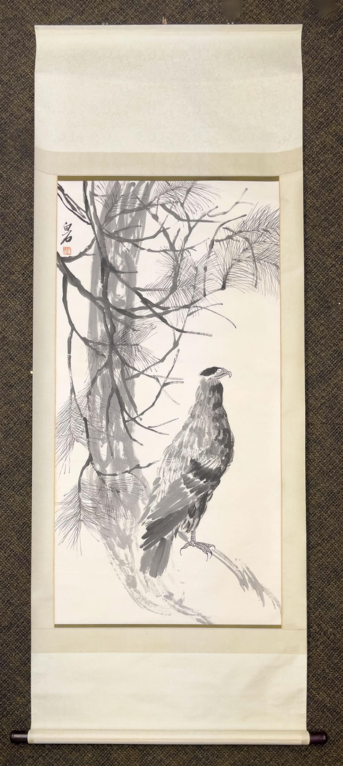 古玩字畫松鷹圖真品鑒賞圖