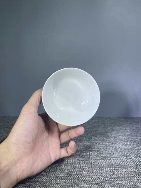 古玩陶瓷晚清民國.青花團鶴紋茶碗拍賣，當前價格0元