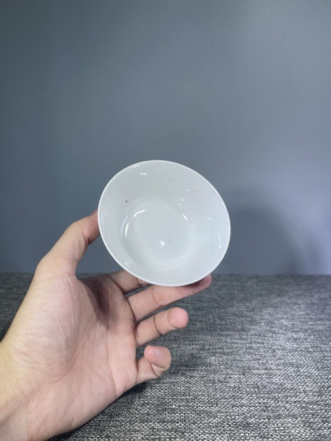 古玩陶瓷晚清民國.青花團鶴紋茶碗拍賣，當前價格0元