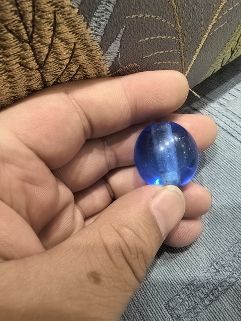 古玩玉器寶石藍琉璃帽頂真品鑒賞圖