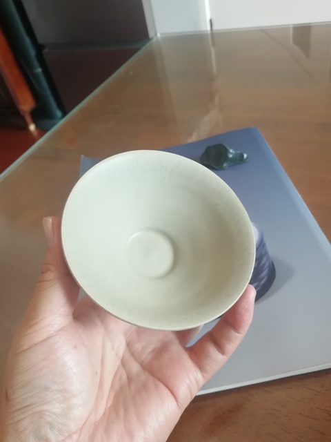 古玩陶瓷北宋天青釉耀州窯茶盞拍賣，當(dāng)前價(jià)格8800元