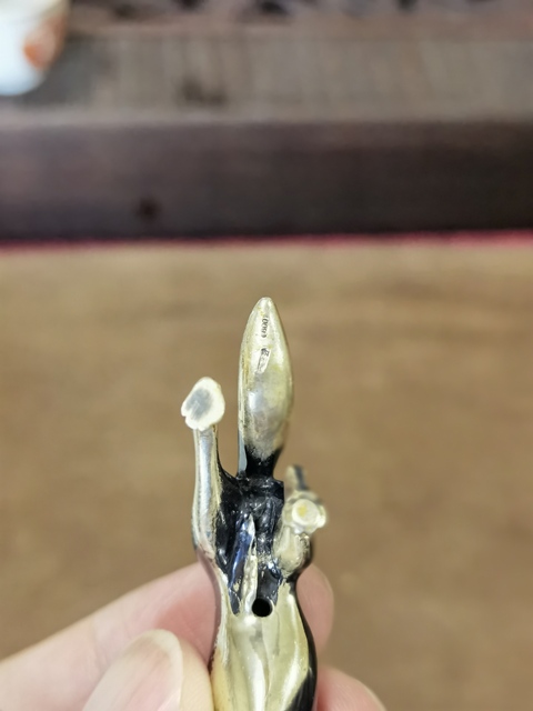 古玩雜項歐洲800銀狗擺件真品鑒賞圖