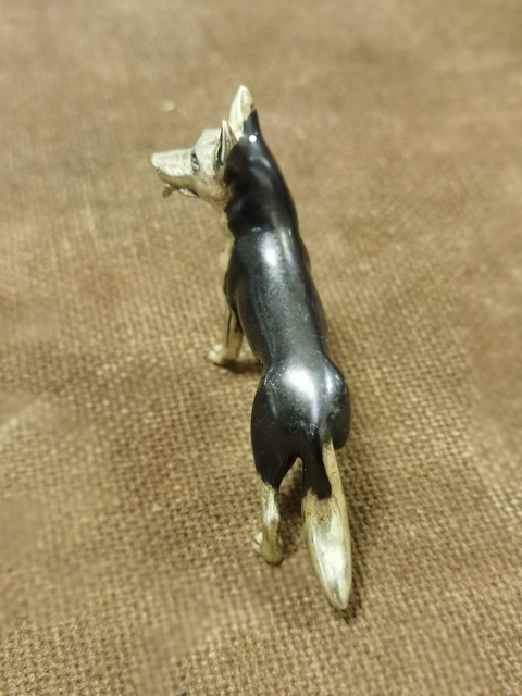 古玩雜項歐洲800銀狗擺件真品鑒賞圖