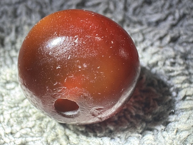 古玩玉器老瑪瑙珠真品鑒賞圖
