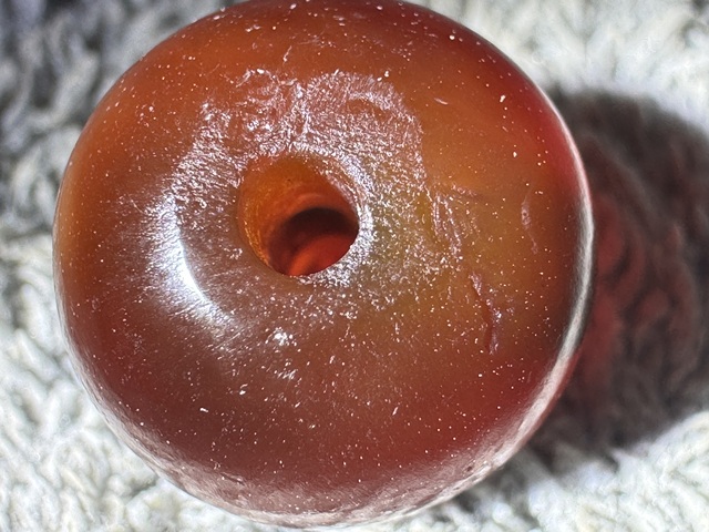 古玩玉器老瑪瑙珠真品鑒賞圖