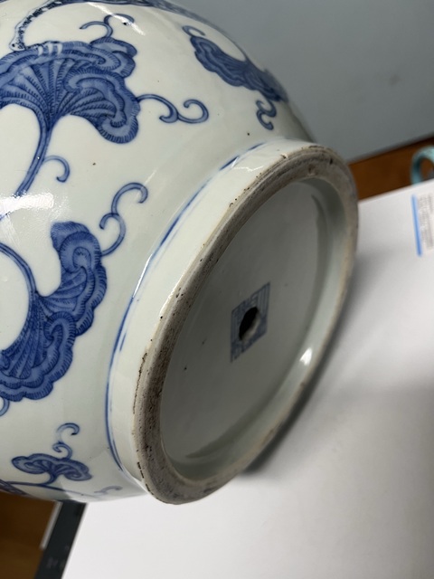 古玩陶瓷青花龍穿花象耳尊真品鑒賞圖