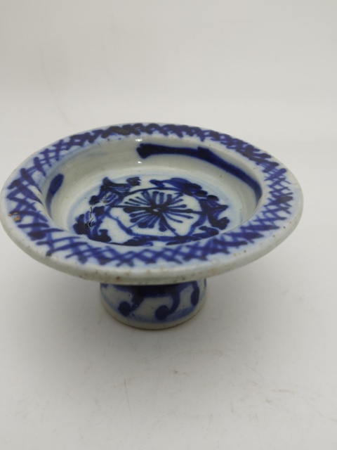 古玩陶瓷晚清青花小供碟真品鑒賞圖