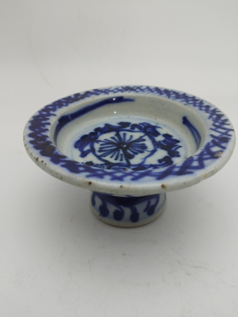 古玩陶瓷晚清青花小供碟真品鑒賞圖