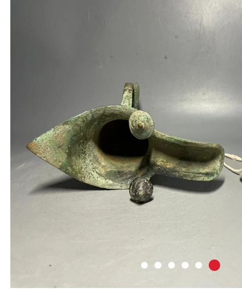 古玩銅器饕餮紋青銅爵真品鑒賞圖