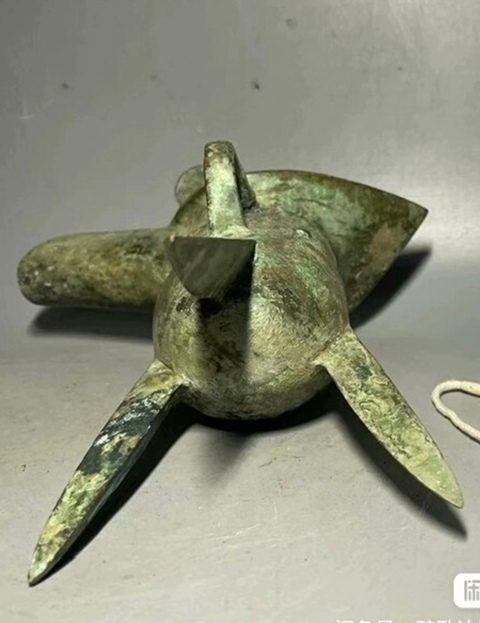 古玩銅器饕餮紋青銅爵真品鑒賞圖