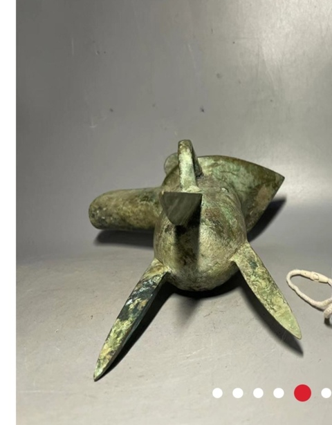 古玩銅器饕餮紋青銅爵真品鑒賞圖