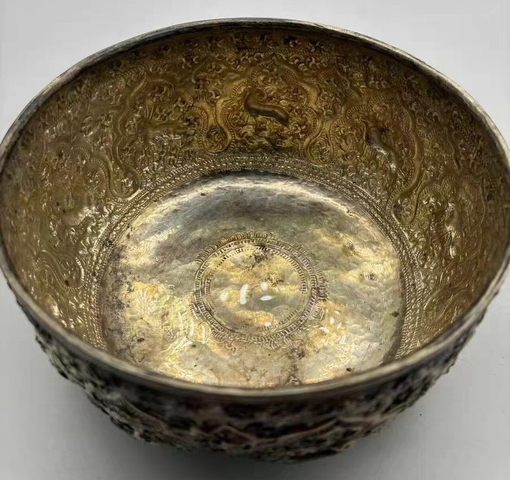 古玩雜項幾十年前東南亞或泰國地區銀缽盂真品鑒賞圖