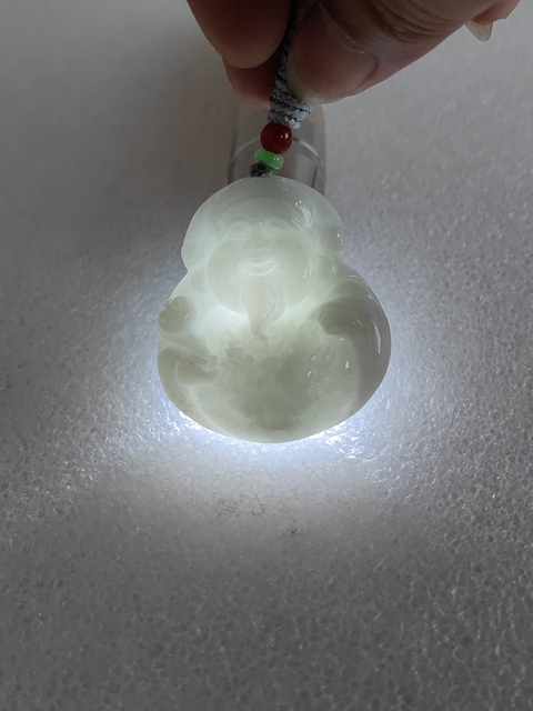 古玩玉器天然翡翠“財神”掛件拍賣，當前價格450元