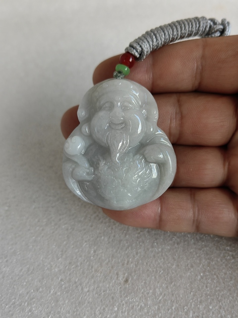 古玩玉器天然翡翠“財神”掛件拍賣，當前價格450元