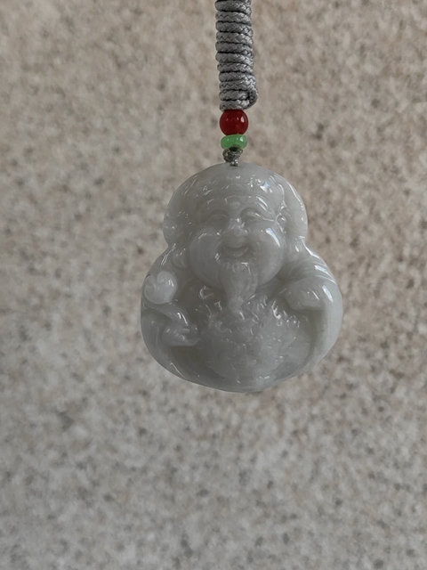 古玩玉器天然翡翠“財神”掛件拍賣，當前價格450元