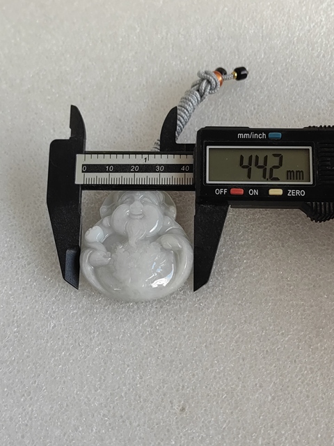 古玩玉器天然翡翠“財神”掛件拍賣，當前價格450元
