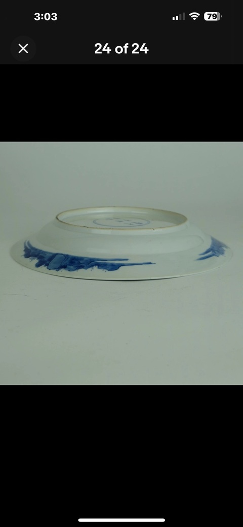 古玩陶瓷人物紋青花盤真品鑒賞圖