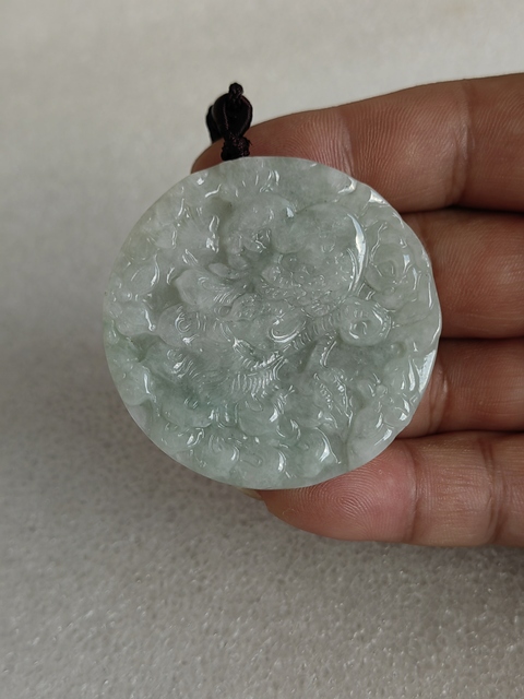 古玩玉器天然翡翠“龍鳳牌”拍賣，當前價格480元