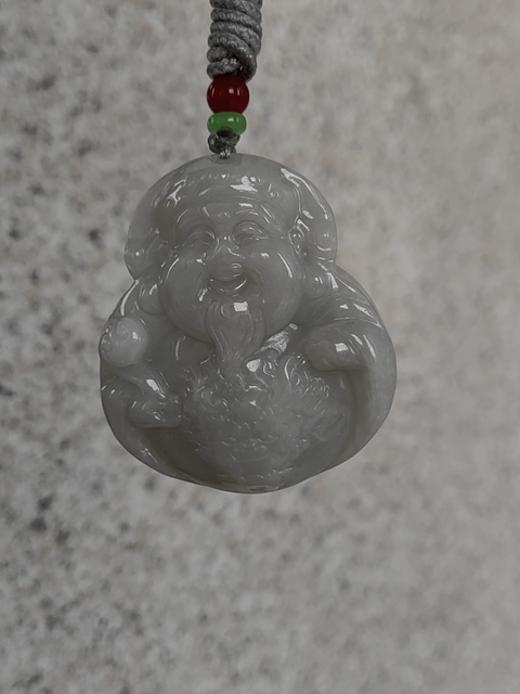 古玩玉器天然翡翠“財神”掛件拍賣，當前價格450元