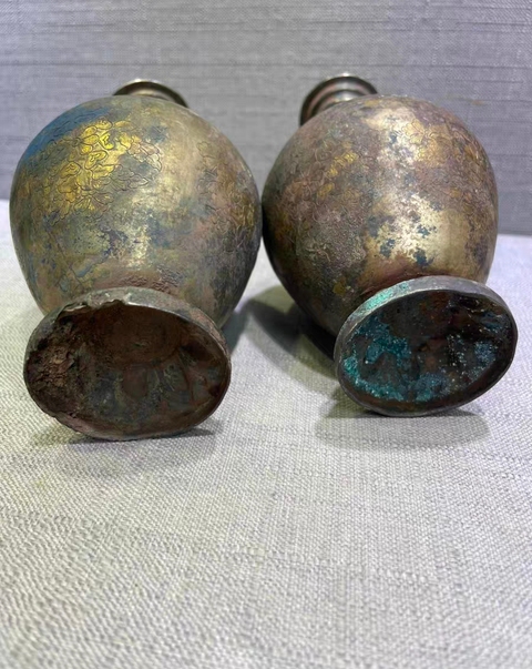 古玩雜項看圖為唐代鎏金銀瓶（建議平臺實物鑒定）真品鑒賞圖