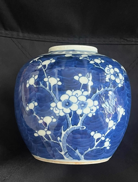 古玩陶瓷青花冰梅罐真品鑒賞圖
