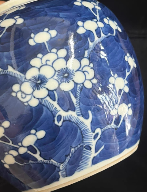 古玩陶瓷青花冰梅罐真品鑒賞圖