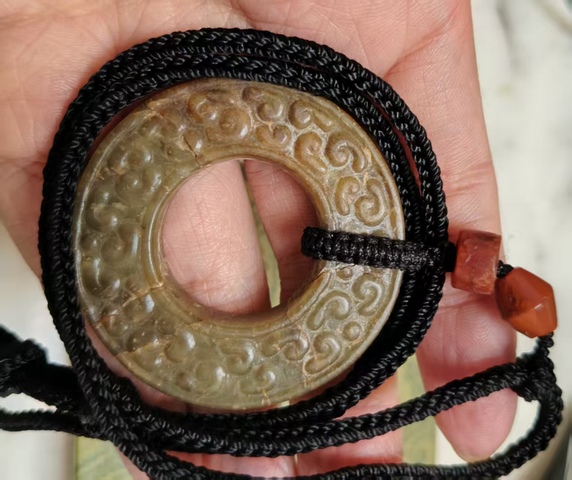 古玩玉器變形龍紋玉環真品鑒賞圖