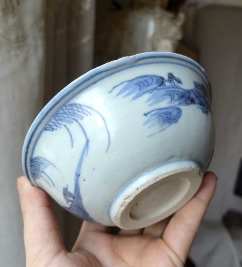古玩陶瓷青花山水人物碗拍賣，當前價格1588元