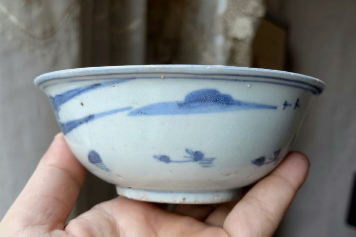 古玩陶瓷青花山水人物碗拍賣，當前價格1588元