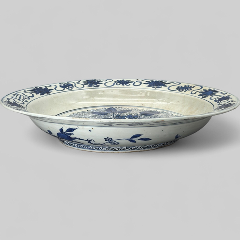 古玩陶瓷花果紋青花盤真品鑒賞圖