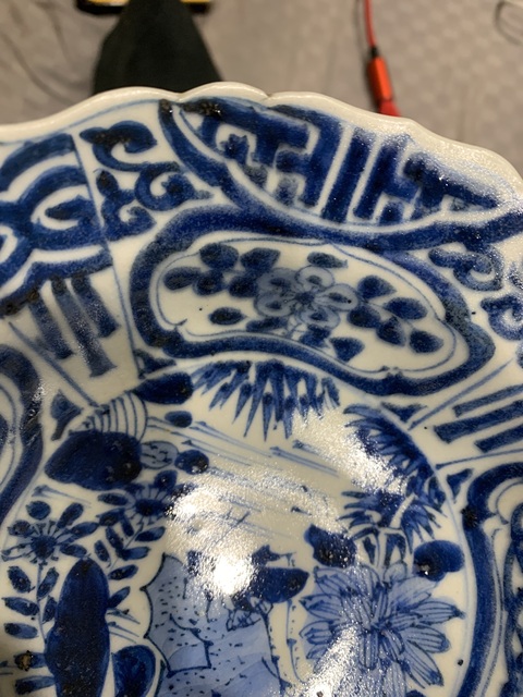 古玩陶瓷日本明治青花飛黃騰達(dá)紋盤(pán)真品鑒賞圖