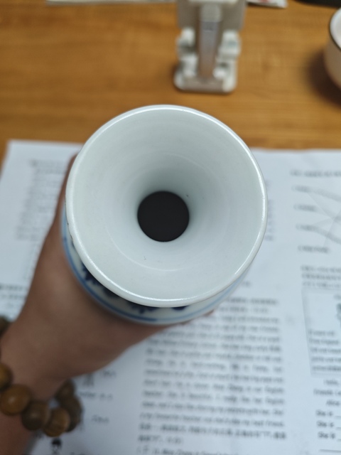 古玩陶瓷青花三多花卉紋觀音瓶真品鑒賞圖