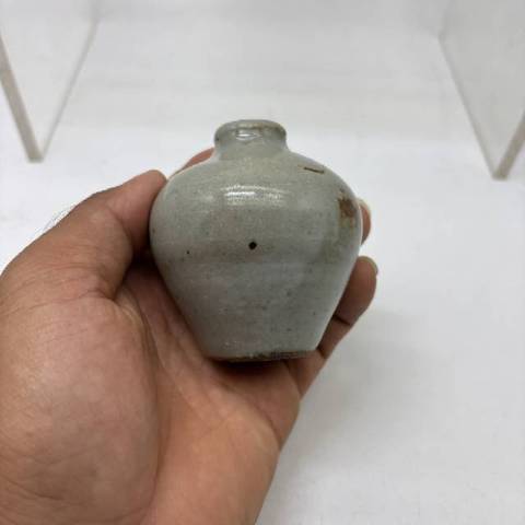 古玩陶瓷李朝早期青釉罐，平臺(tái)不允許估價(jià)真品鑒賞圖