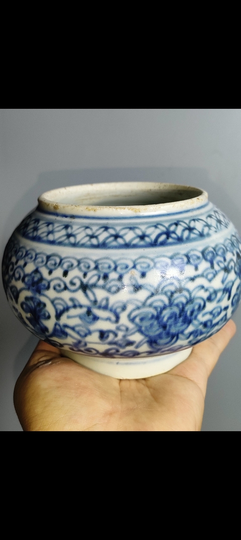 古玩陶瓷青花水盂真品鑒賞圖