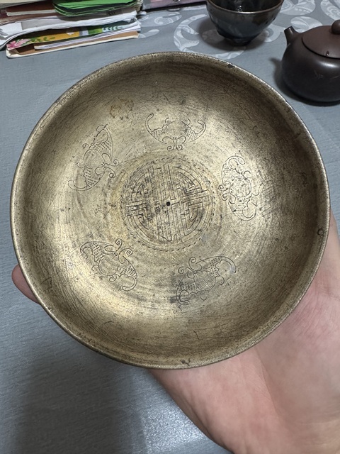 古玩銅器銅盤真品鑒賞圖