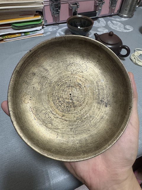 古玩銅器銅盤真品鑒賞圖